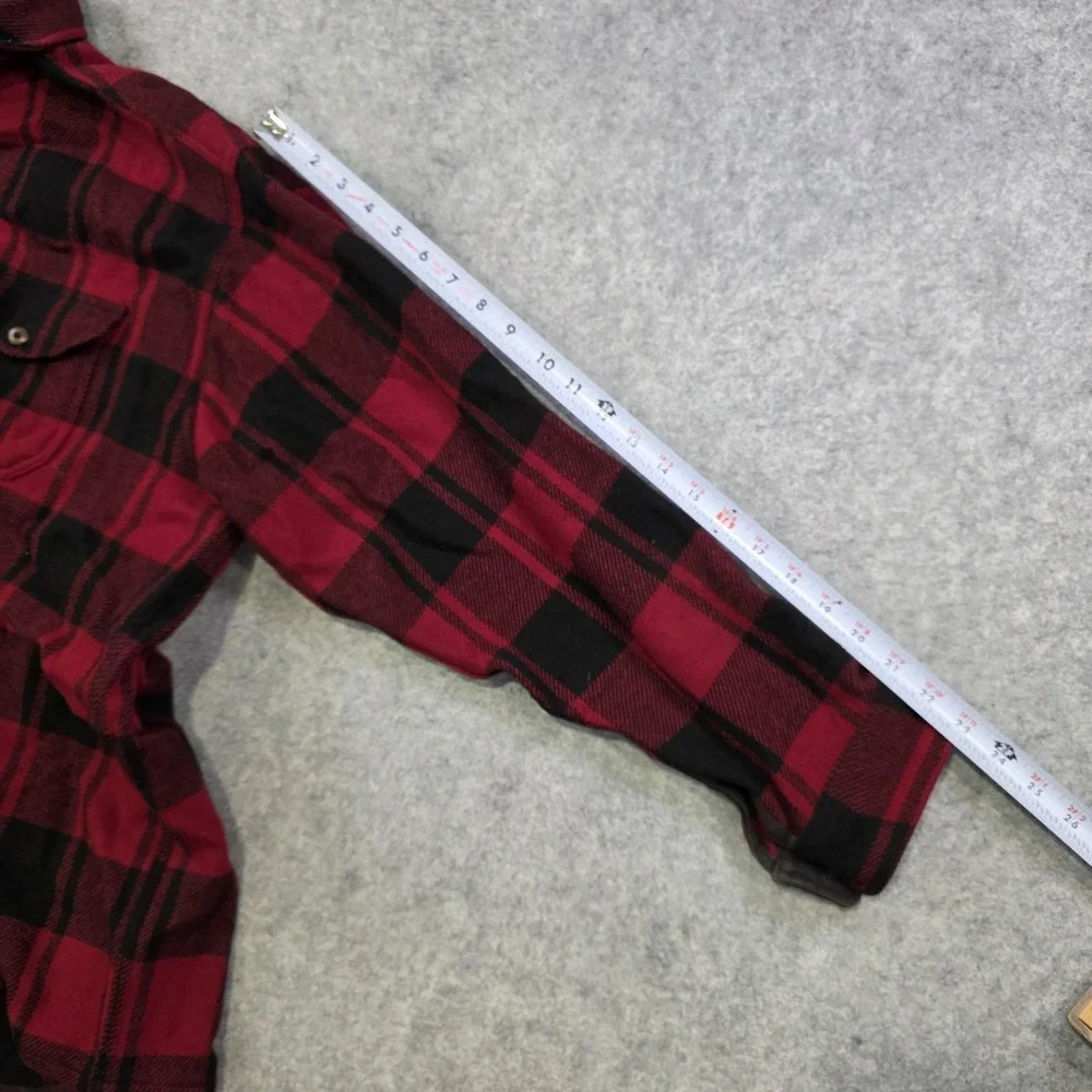 L.L. Bean Shirt Mens XL Red Plaid Long Sleeve Flannel Button Up Wool USA Buffalo